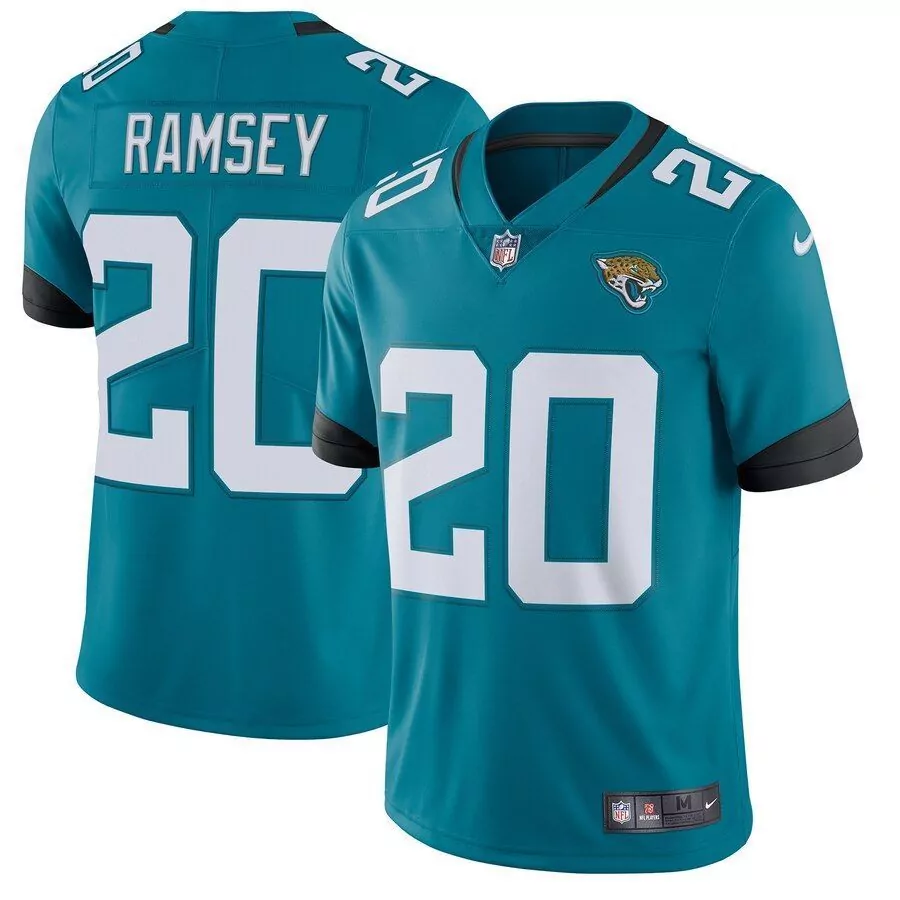 Jalen Ramsey 20 Jaguars Jersey Teal Men Game Black White Vapor Limited