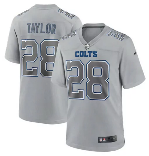 Jonathan Taylor 28 Colts Jersey Grey Men Standard Blue Silver Fashion Stitched Game