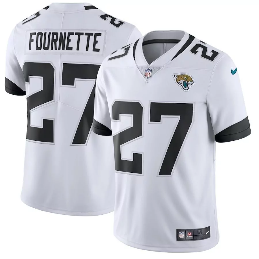Leonard Fournette 27 Jersey White Jacksonville Jaguars Men NFL Black Vapor