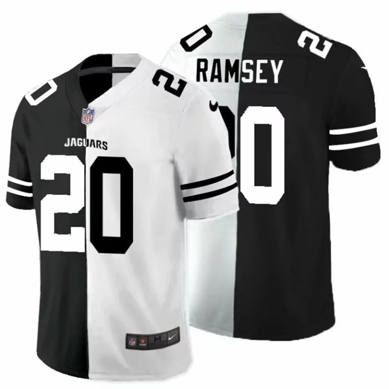 Jalen Ramsey 20 Jaguars Jersey Black Split Design White