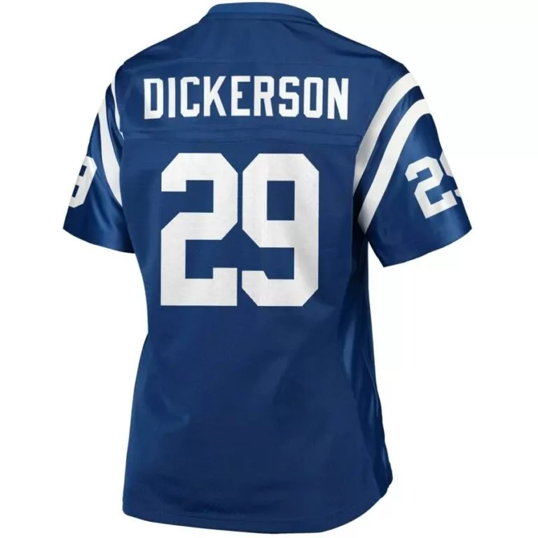 Eric Dickerson 29 Jersey Blue Indianapolis Colts Men Replica White Pro Retired