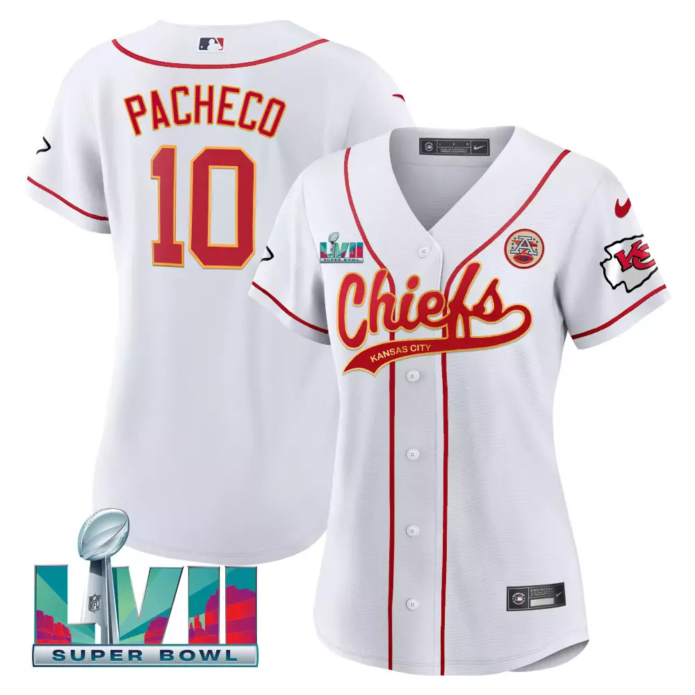 Isiah Pacheco 10 Jersey White Super Bowl Lvii Kansas City Chiefs Men Red v2 All Stitched