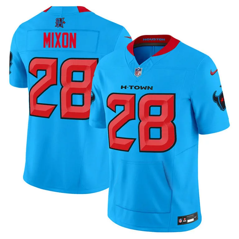 Joe Mixon 28 Houston Texans Jersey Light Blue H-town Men Alternate Red Black Vapor