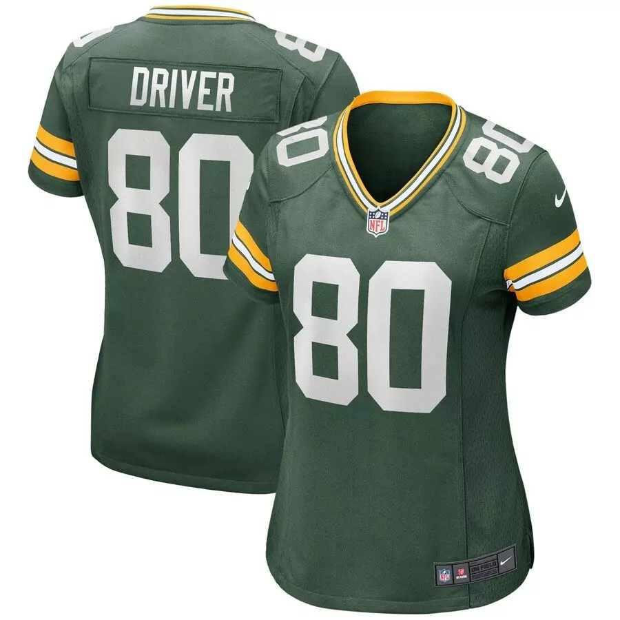 Donald Driver 80 Jersey Green Bay Packers Women Yellow White Game Retired