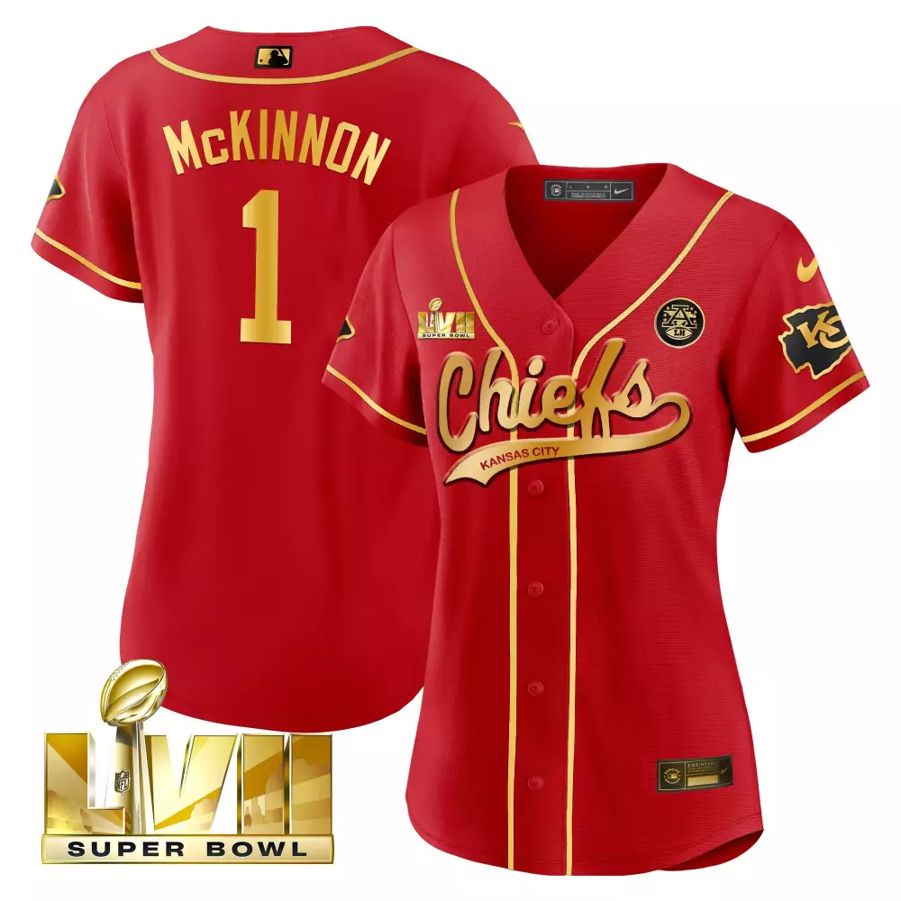 Jerick Mckinnon 1 Jersey Red Super Bowl Lvii Kansas City Chiefs 2022 Men Gold v2