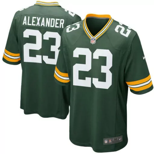 Jaire Alexander 23 Jersey Green Bay Packers Men White Yellow Game
