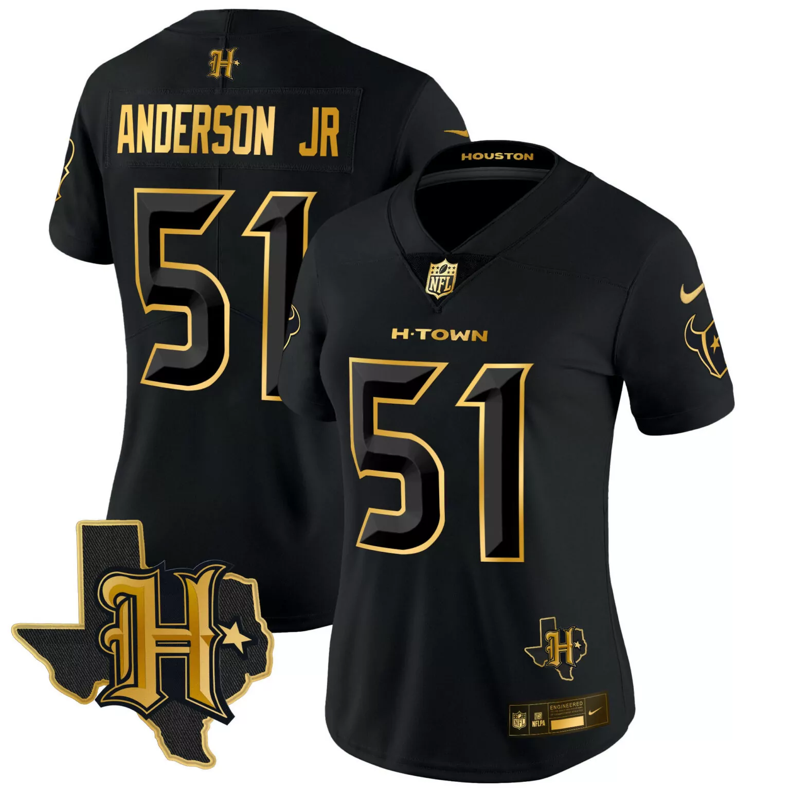 Will Anderson 51 Houston Texans Jersey Black Battle Of Nflpa Engineered Men Player Replica