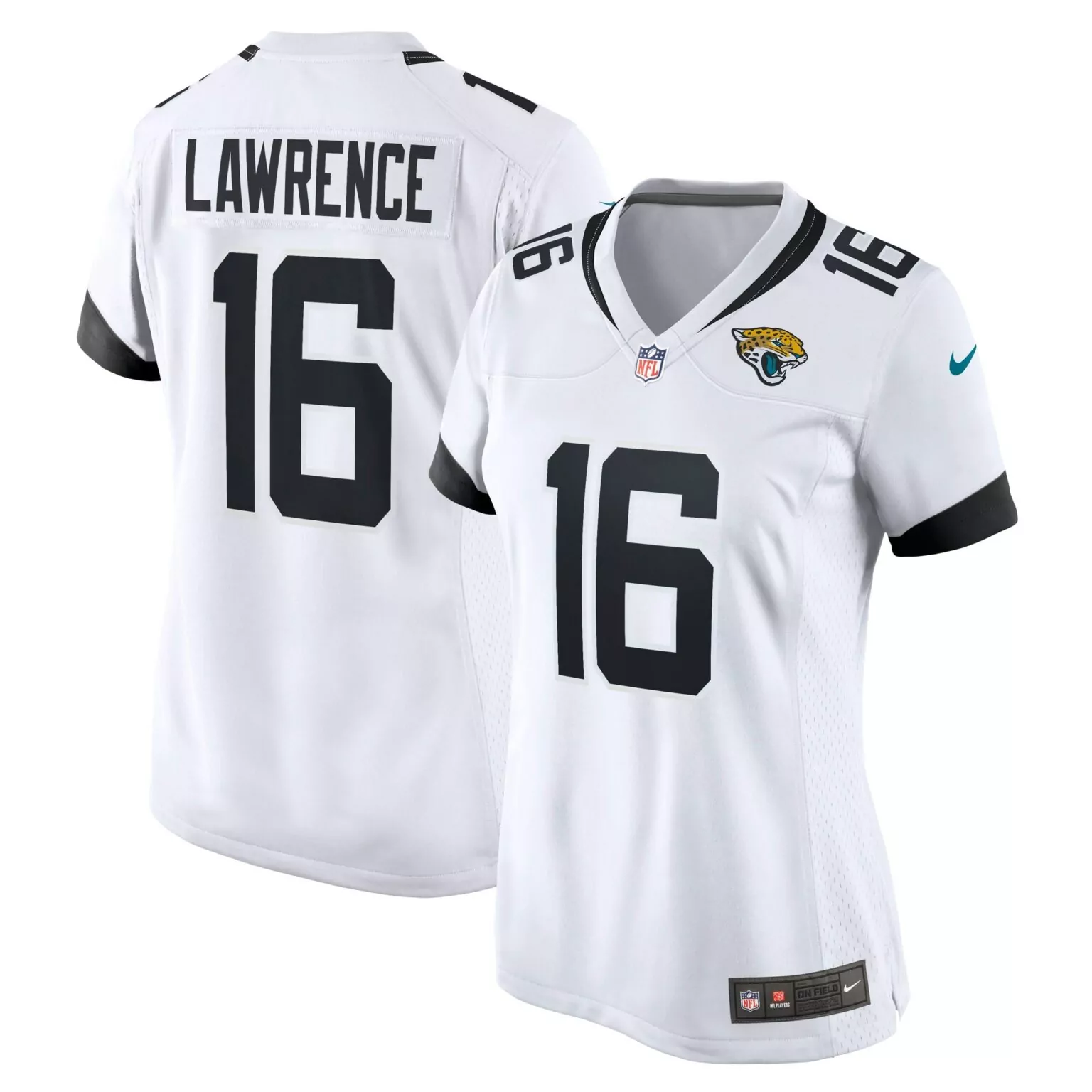 Trevor Lawrence 16 Jaguars Jersey White Women Game Black Teal