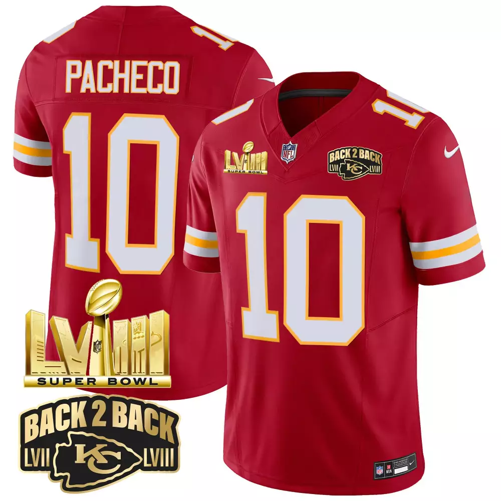 Isiah Pacheco 10 Jersey Red Super Bowl Lviii Kansas City Chiefs Champions 2023 Men