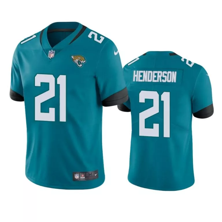 Cj Henderson 21 Jersey Teal Jacksonville Jaguars Men NFL Black White Vapor