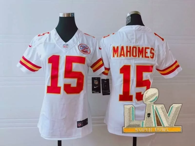 Patrick Mahomes 15 Jersey White Super Bowl Liv Kansas City Chiefs Women Player Alternate