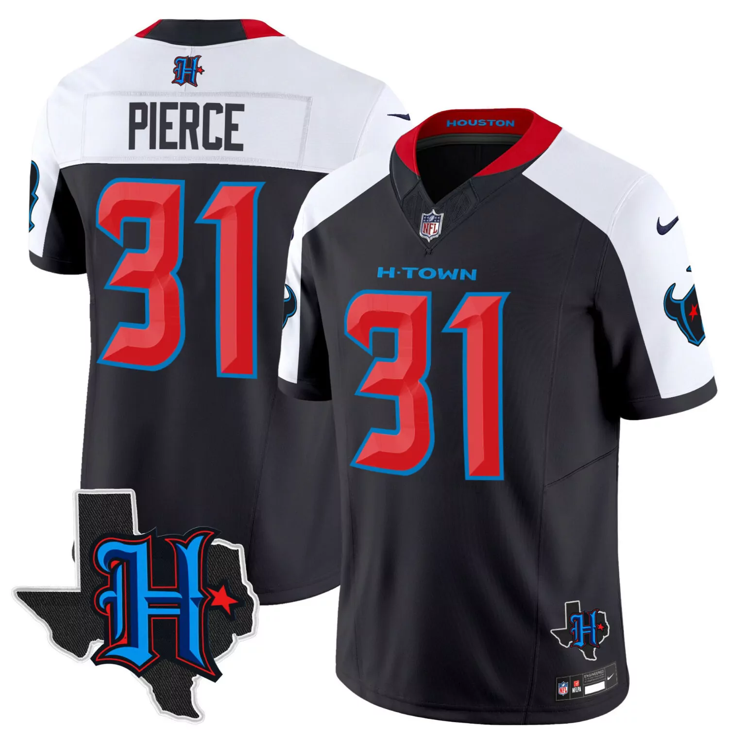 Dameon Pierce 31 Houston Texans Jersey Black H-town Men Standard Alternate Split Design
