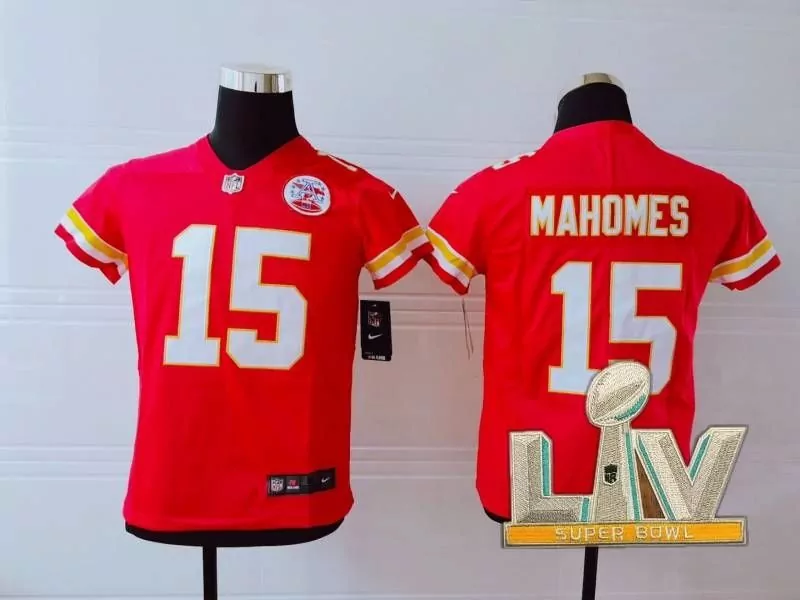 Patrick Mahomes 15 Jersey Red Kansas City Chiefs Super Bowl Liv Men Standard White