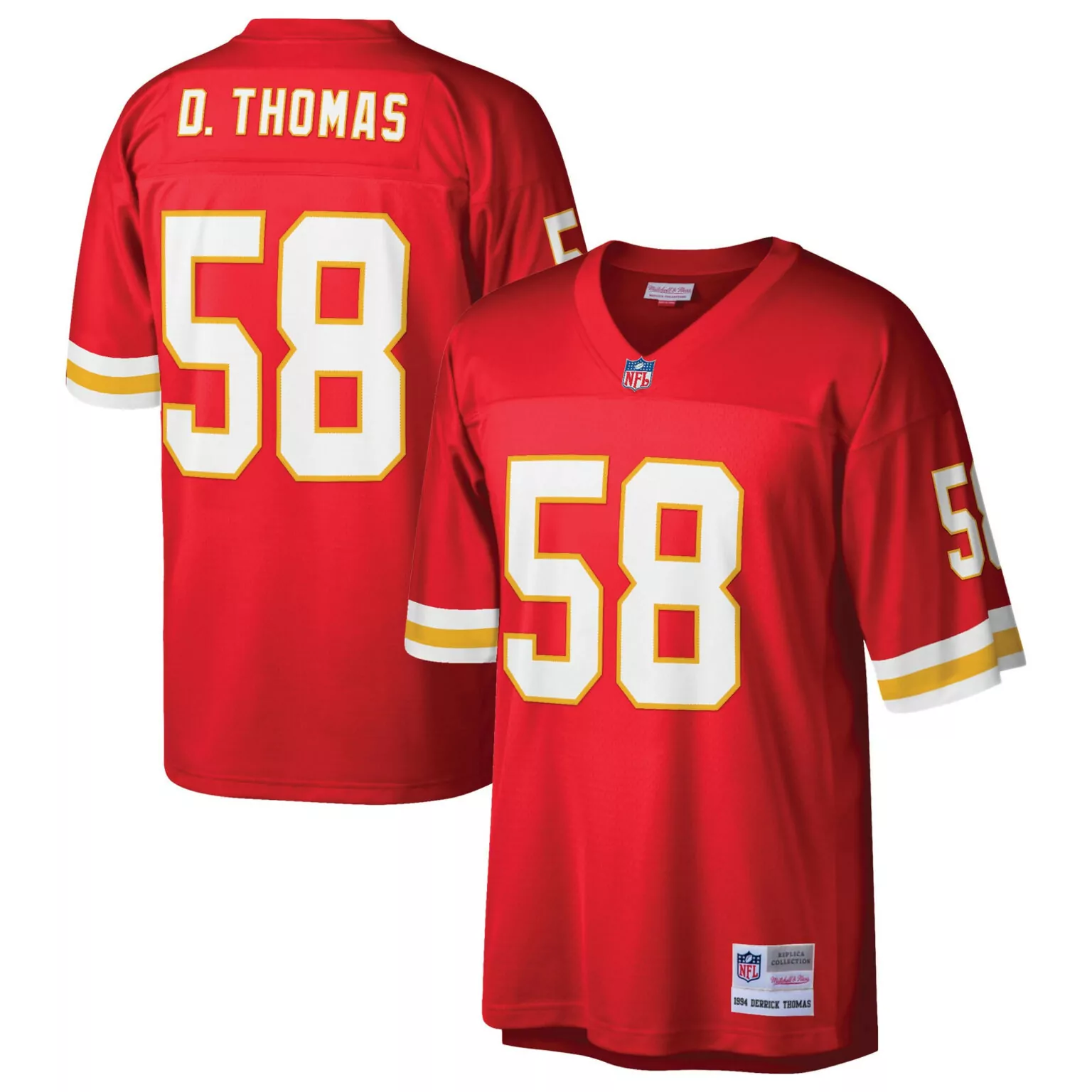 Derrick Thomas 58 Jersey Red Mitchell & Ness Replica Collection 1994 Kansas City Chiefs