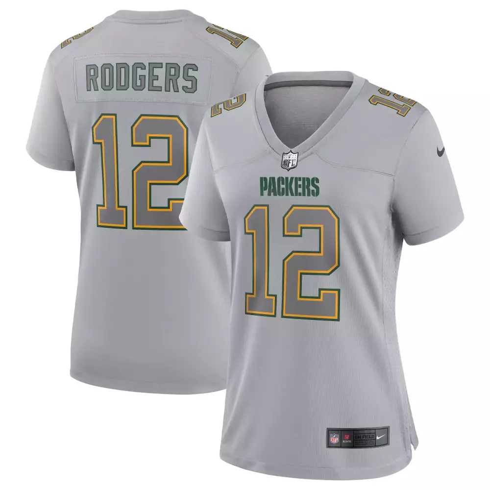 Aaron Rodgers 12 Packers Jersey Gray Women Alternate Green Gold Fashion Game