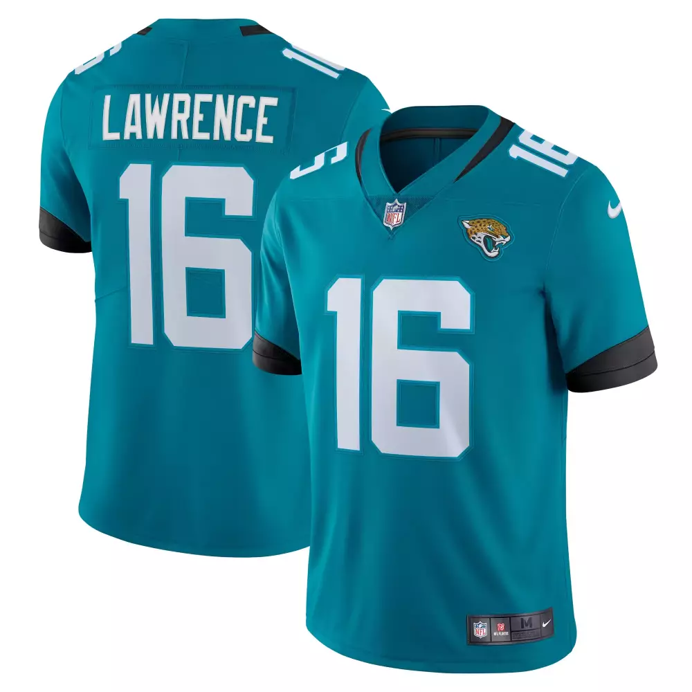 Trevor Lawrence 16 Jersey Teal Jacksonville Jaguars Men Black White Vapor