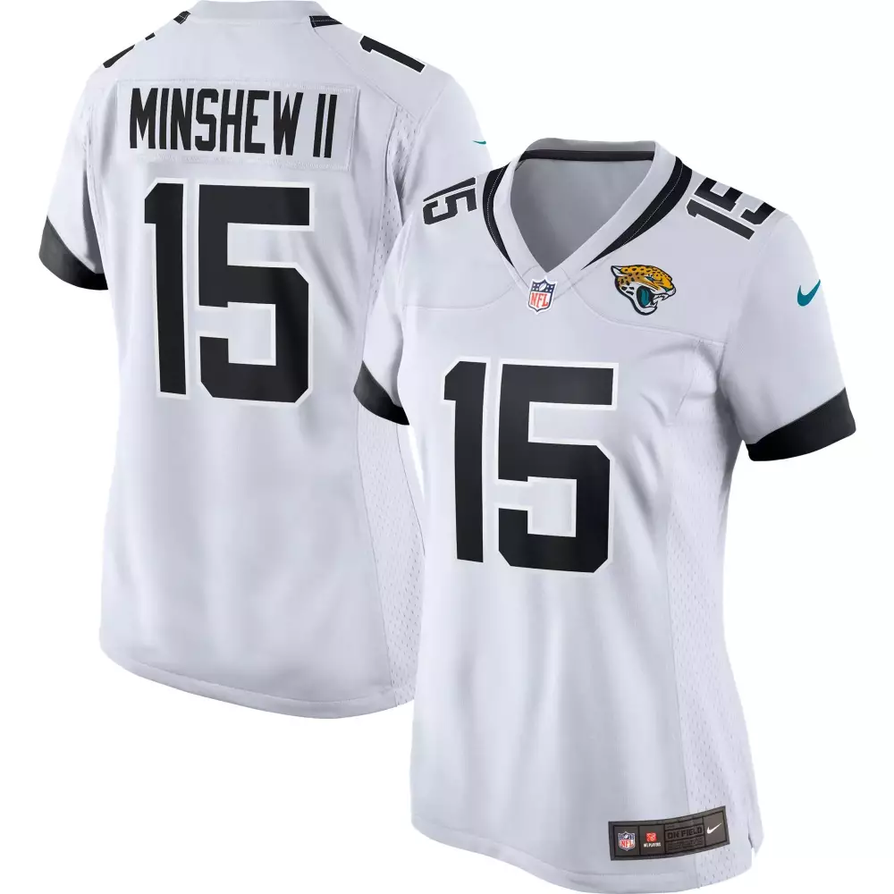 Gardner Minshew 15 Jersey White Jacksonville Jaguars Women Black Game