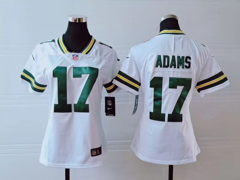 Davante Adams 17 Jersey White Green Bay Packers Women Yellow