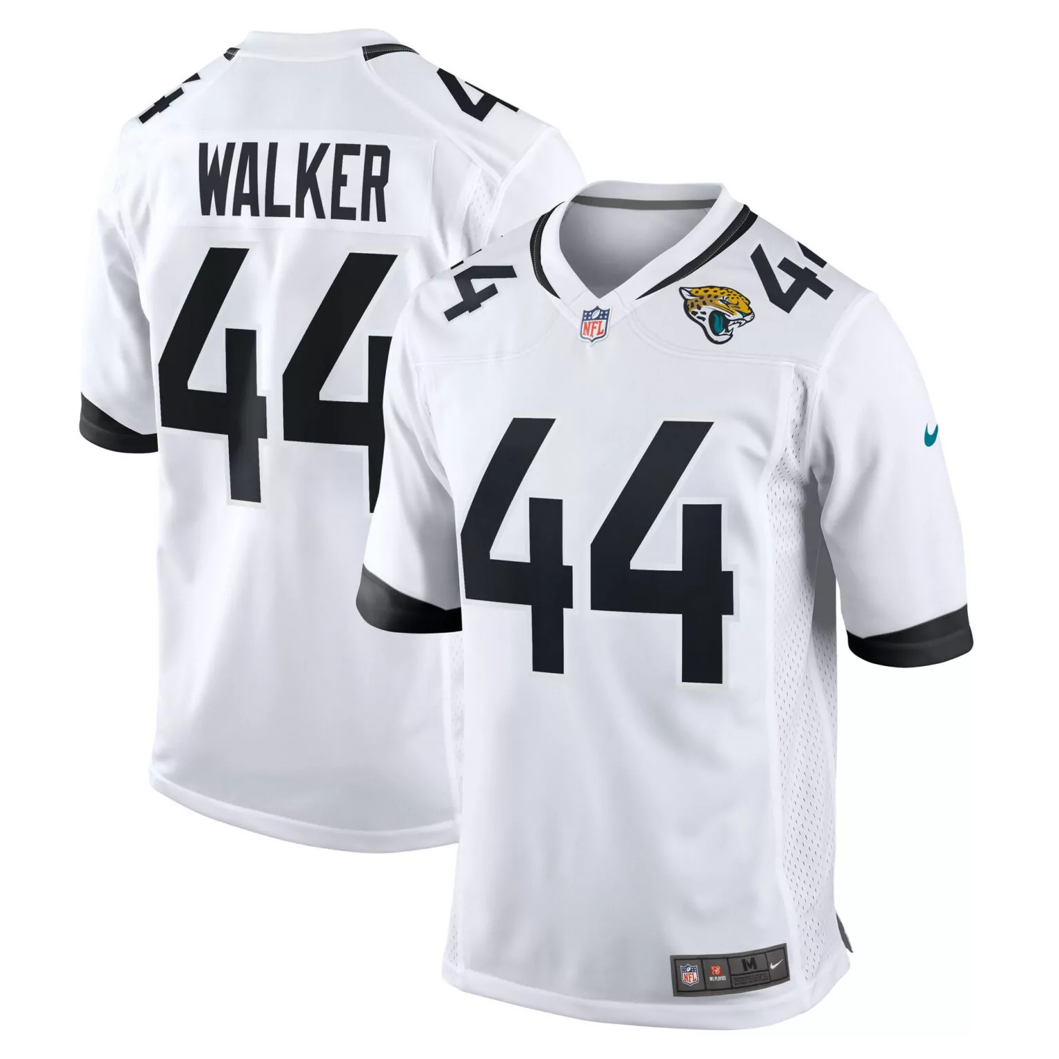 Travon Walker 44 Jersey White Jacksonville Jaguars Men Nike Black Game