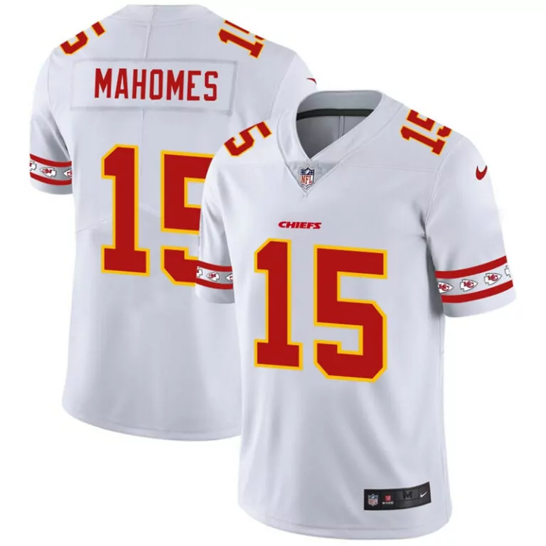 Patrick Mahomes 15 Jersey White Kansas City Chiefs Men Red Yellow Cool Stitched
