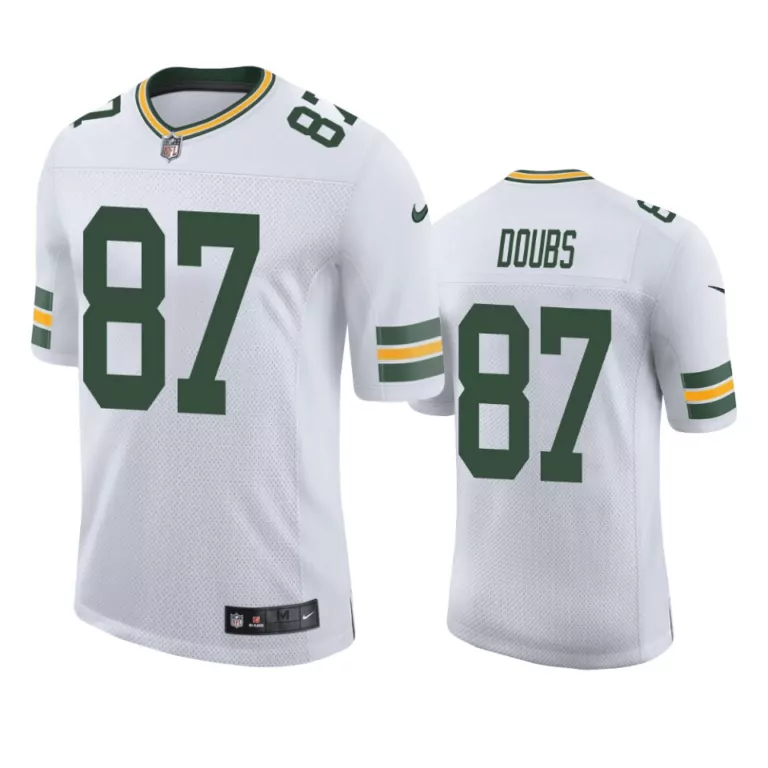 Romeo Doubs 87 Green Bay Packers Jersey White Men Alternate Gold Stitched Vapor