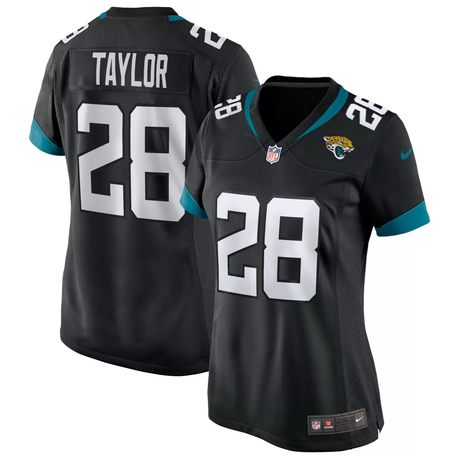 Fred Taylor 28 Jersey Black On Field Jacksonville Jaguars Men Official Teal White