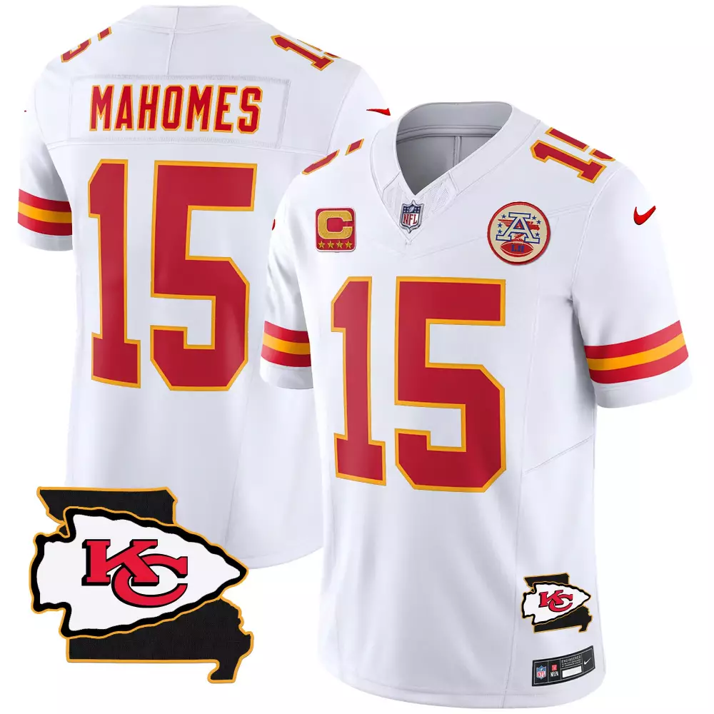 Patrick Mahomes 15 Jersey White Kansas City Chiefs Afl 50th Anniversary Men Game