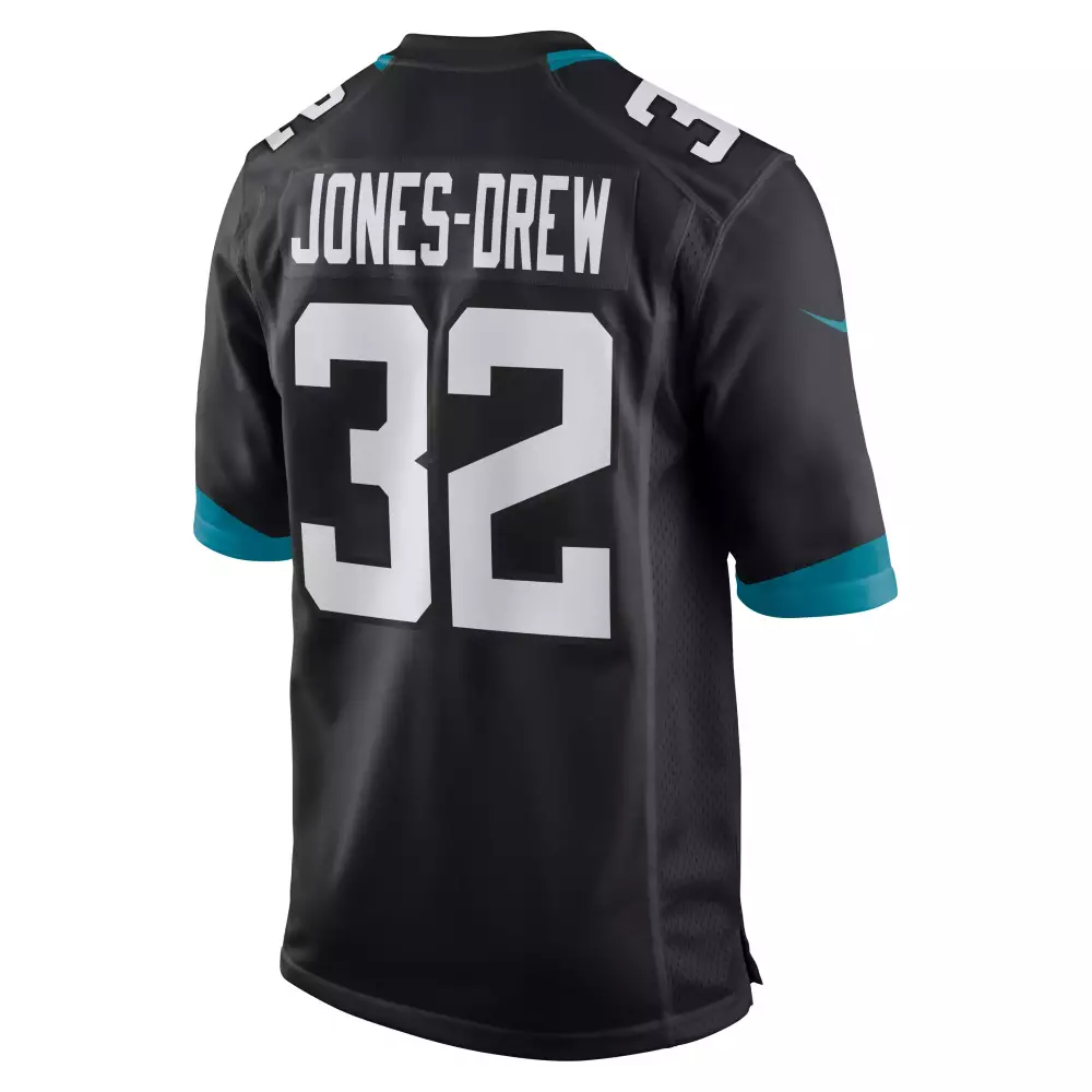 Maurice Jones 32 Jersey Black Jacksonville Jaguars Men Player Teal White Game Retired