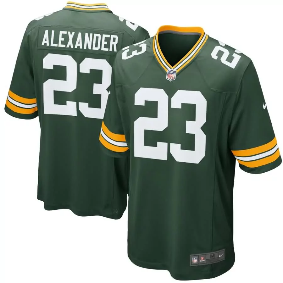 Jaire Alexander 23 Jersey Green Bay Packers Men Replica White Gold Game