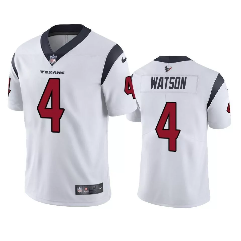 Deshaun Watson 4 Houston Texans Jersey White Men NFL Navy Red Vapor Limited