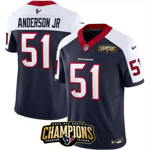Will Anderson 51 Houston Texans Jersey Navy 2023 AFC South Champions Men Player White