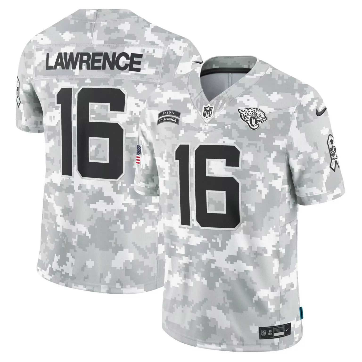 Trevor Lawrence 16 Jaguars Jersey White Salute To Service Breast Cancer Awareness Ribbon