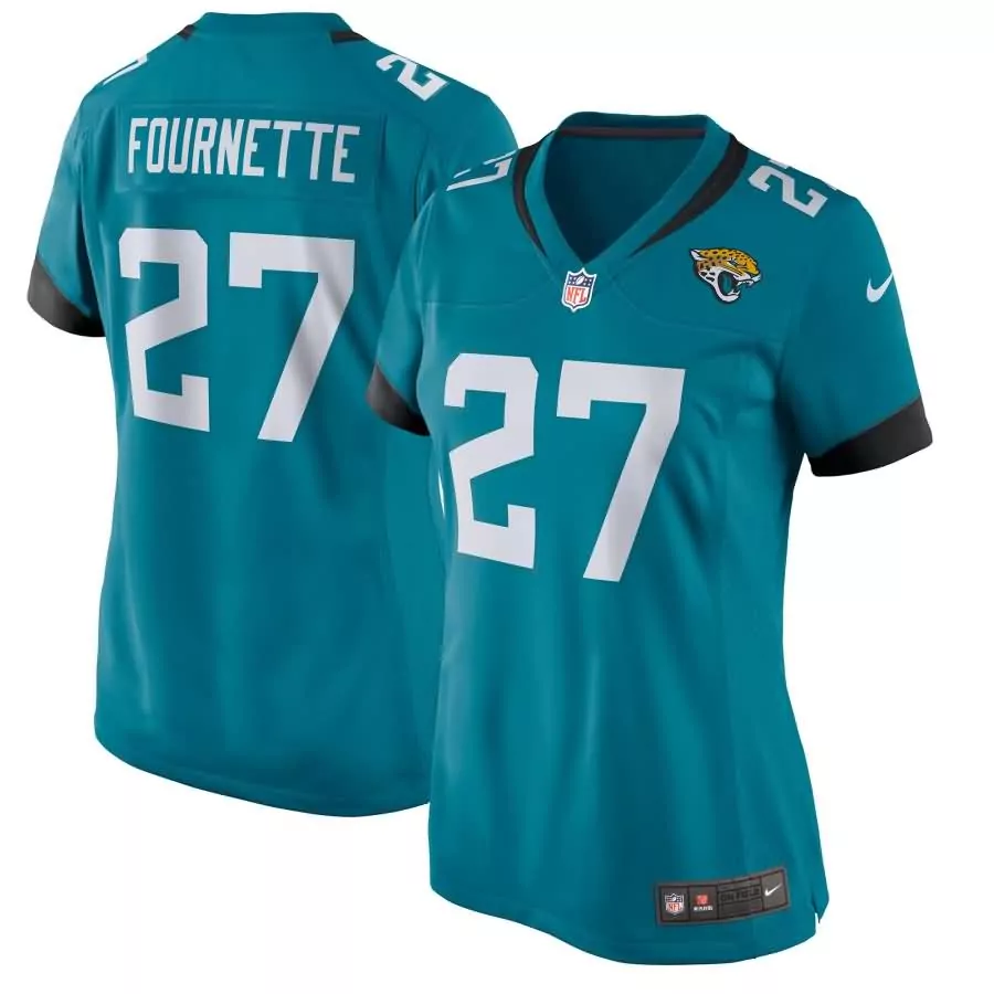 Leonard Fournette 27 Jaguars Jersey Teal Women Official Black White Game