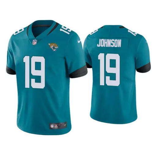 Johnson 19 Jacksonville Jaguars Jersey Teal Black White Stitched