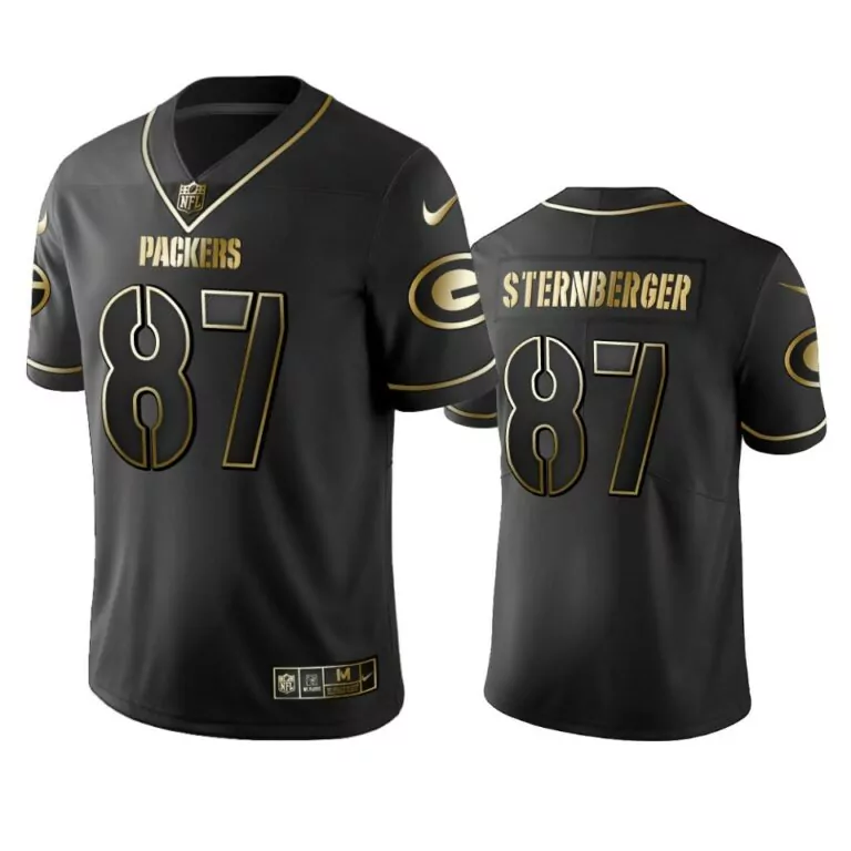 Jace Sternberger 87 Packers Jersey Black Men Standard Alternate Gold Vapor
