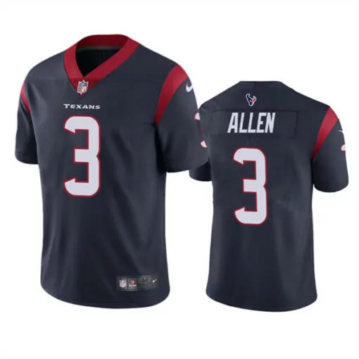 Kyle Allen 3 Texans Jersey Navy Men Red White Vapor Stitched