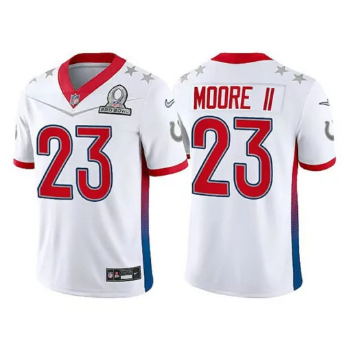 Kenny Moore Ii 23 Pro Bowl Jersey White Men Red Blue Stitched