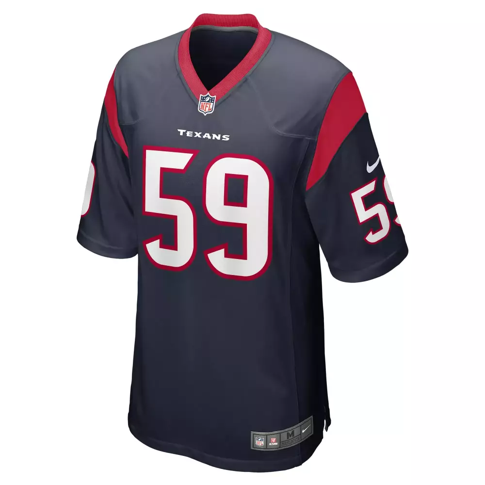 Willis 59 Houston Texans Jersey Navy Blue Men Player Red White Game