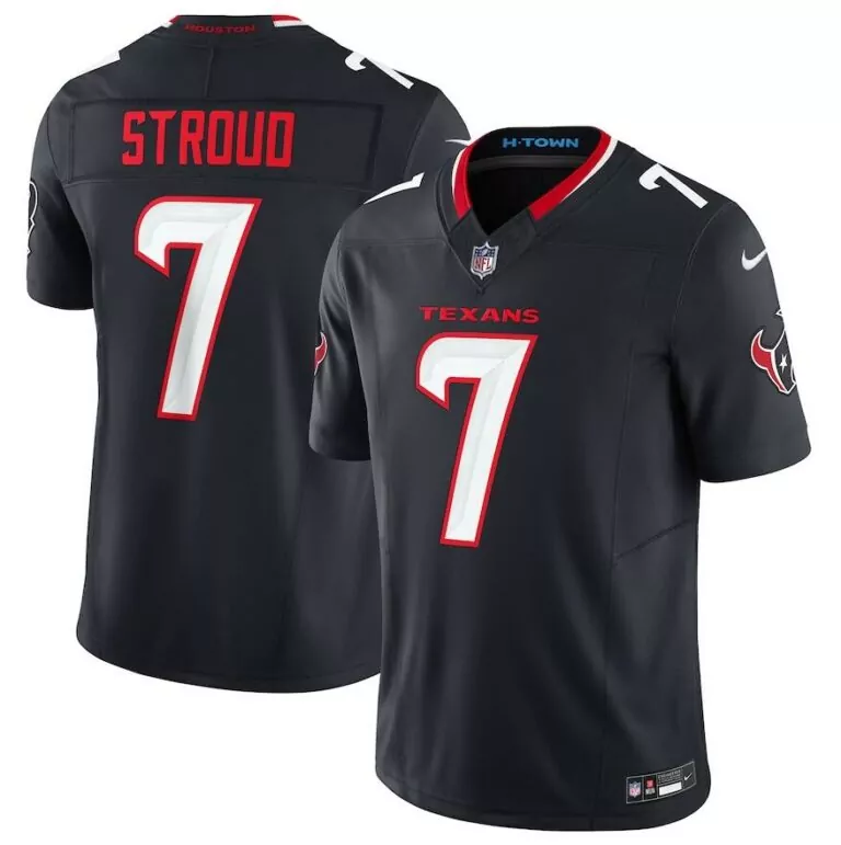 C.j. Stroud 7 Texans Jersey Black Men Official Red White Vapor Limited Stitched
