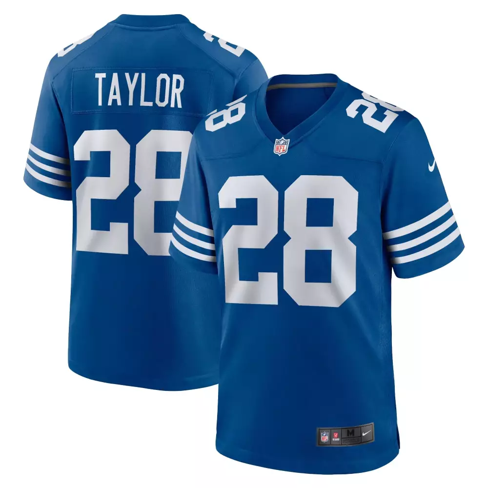 Jonathan Taylor 28 Jersey Royal Blue Indianapolis Colts Men Replica White Alternate