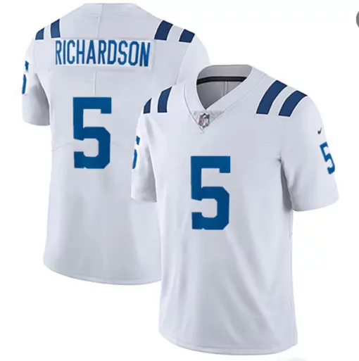 Anthony Richardson Sr. 5 Colts Jersey White Men Replica Blue Vapor Stitched