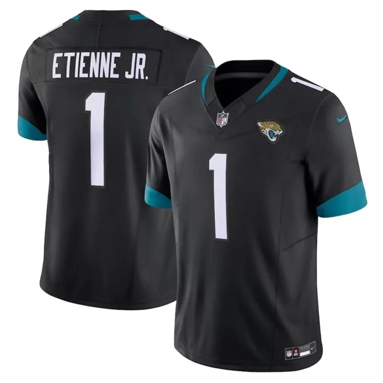 Travis Etienne 1 Jersey Black Jacksonville Jaguars Men Replica Teal White Alternate
