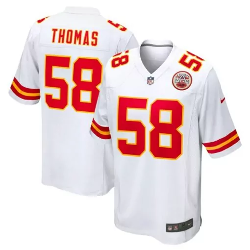 Derrick Thomas 58 Jersey White Kansas City Chiefs Men Red Yellow Retired Game