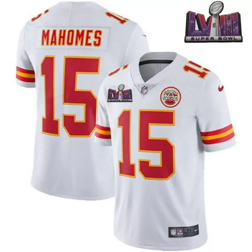 Patrick Mahomes 15 Jersey White Kansas City Chiefs Super Bowl Lv Men Replica Red