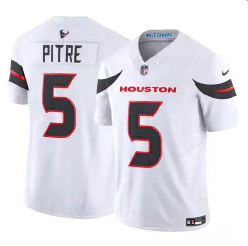 Jalen Pitre 5 Houston Texans Jersey White Men Alternate Black Red Vapor Limited Stitched