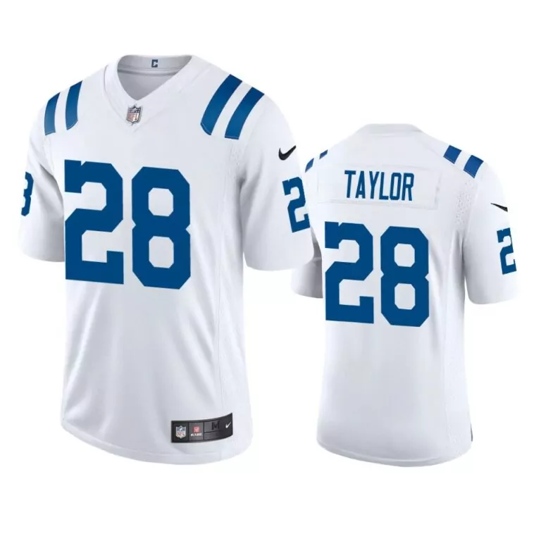 Jonathan Taylor 28 Jersey White Indianapolis Colts Men Royal Blue Vapor