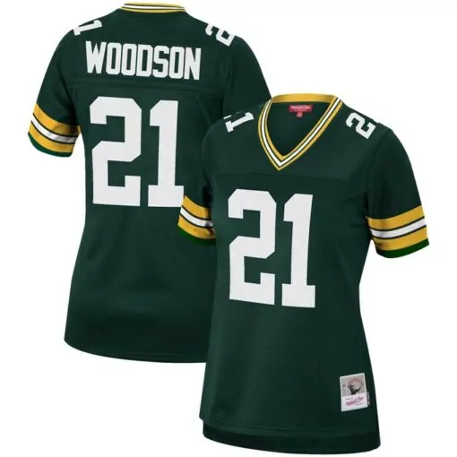 Charles Woodson 21 Jersey Green Bay Packers Men Replica White Yellow Legacy