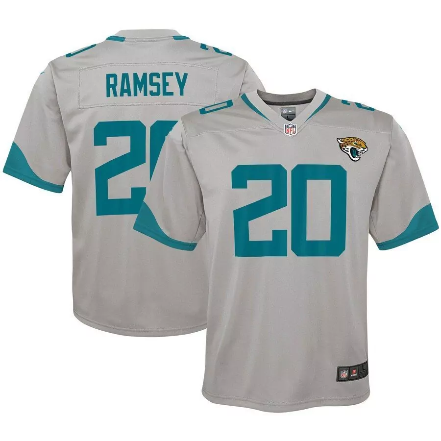 Jalen Ramsey 20 Jersey Gray Jacksonville Jaguars Men Teal Game