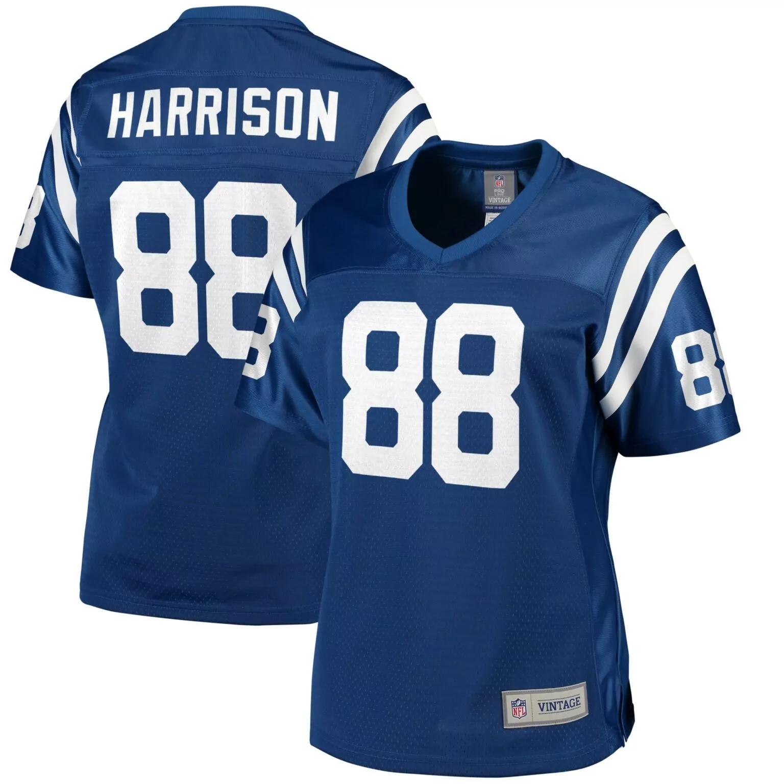 Marvin Harrison 88 Jersey Blue Indianapolis Colts Men Replica White Pro Retired