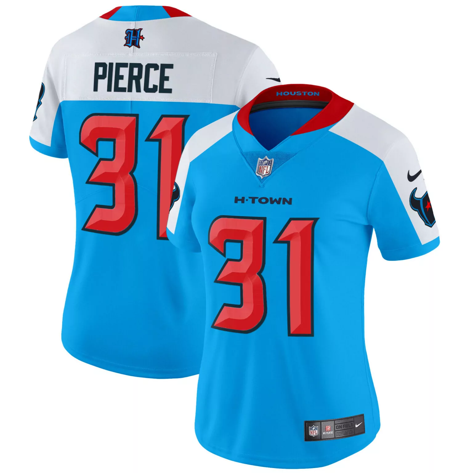 Dameon Pierce 31 Houston Texans Jersey Light Blue Men Regular Alternate Split Design